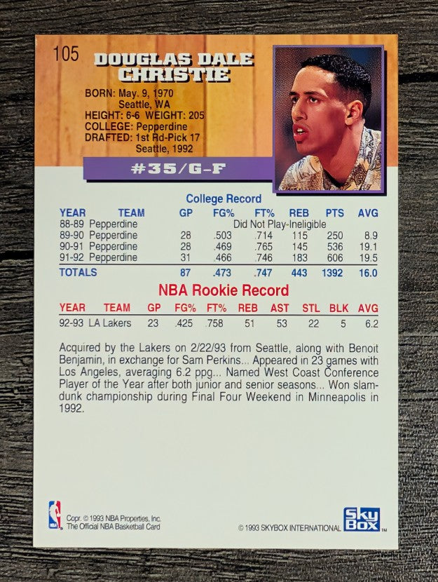 1993-94 Hoops #105 Doug Christie