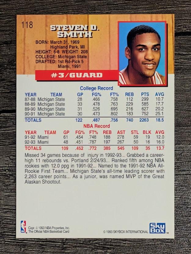 1993-94 Hoops #118 Steve Smith