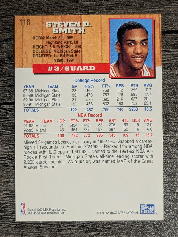 1993-94 Hoops #118 Steve Smith