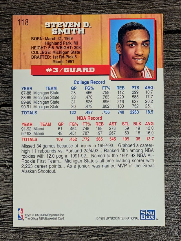 1993-94 Hoops #118 Steve Smith