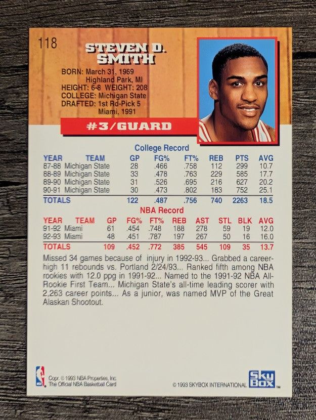 1993-94 Hoops #118 Steve Smith