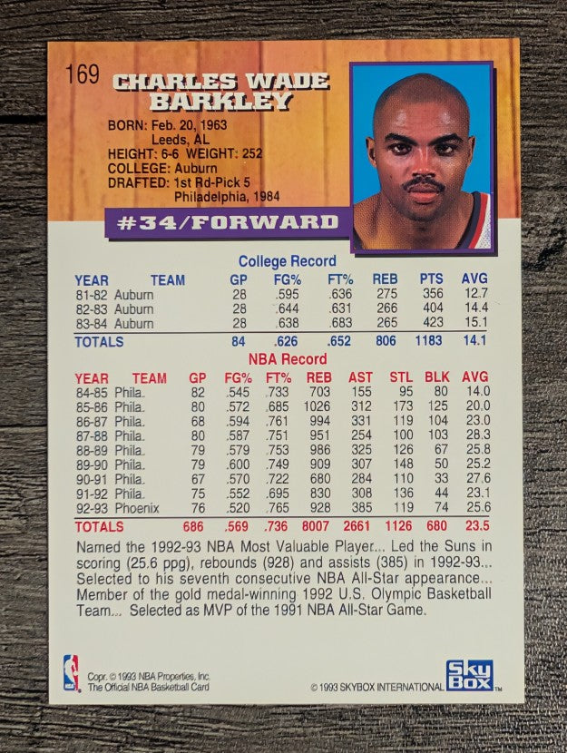 1993-94 Hoops #169 Charles Barkley (NM)