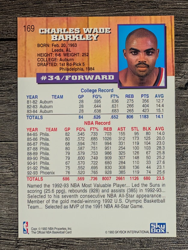 1993-94 Hoops #169 Charles Barkley (NM)