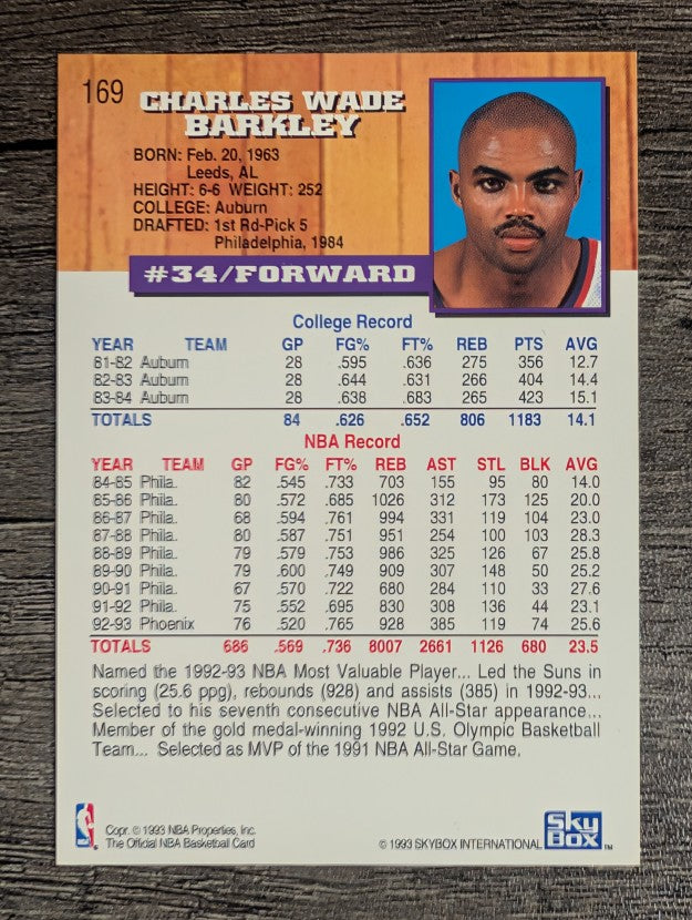 1993-94 Hoops #169 Charles Barkley (NM)