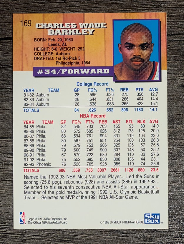 1993-94 Hoops #169 Charles Barkley