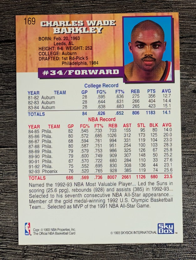 1993-94 Hoops #169 Charles Barkley (NM)