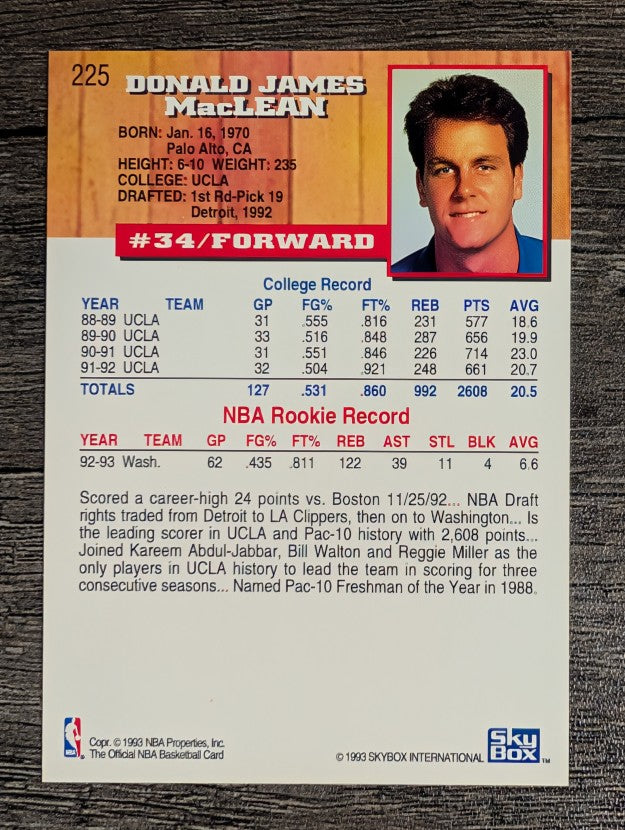 1993-94 Hoops #225 Don MacLean