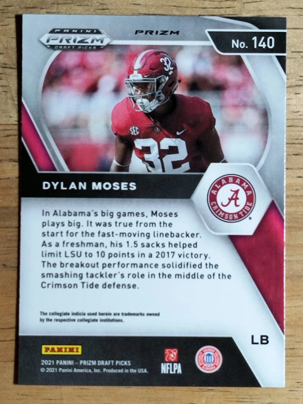 2021 Panini Prizm Draft Picks Prizms Orange Ice #140 Dylan Moses
