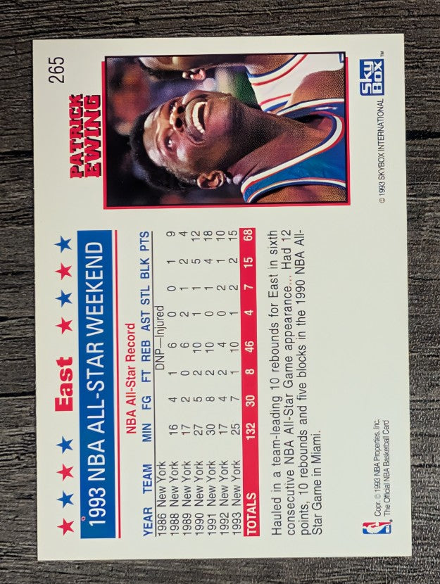1993-94 Hoops #265 Patrick Ewing AS