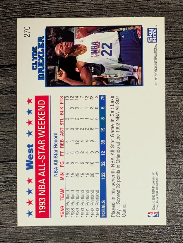 1993-94 Hoops #270 Clyde Drexler AS
