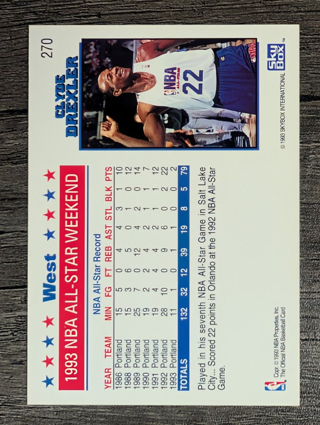 1993-94 Hoops #270 Clyde Drexler AS