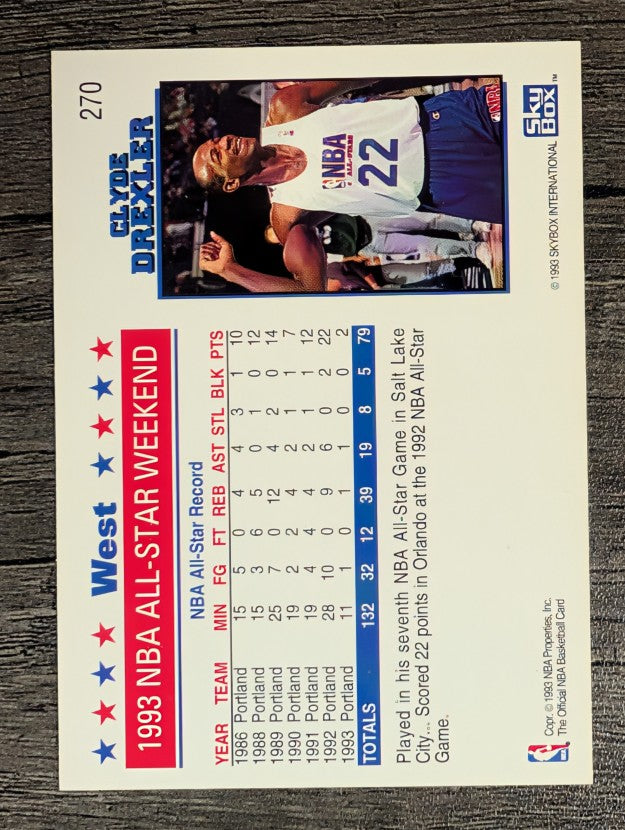 1993-94 Hoops #270 Clyde Drexler AS