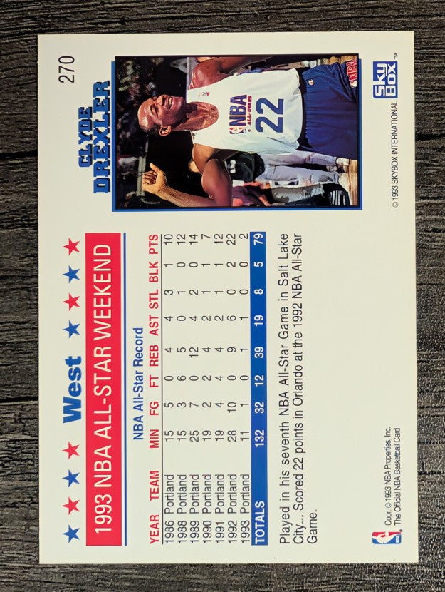 1993-94 Hoops #270 Clyde Drexler AS