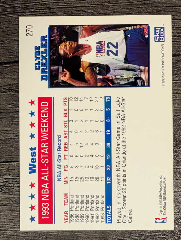 1993-94 Hoops #270 Clyde Drexler AS