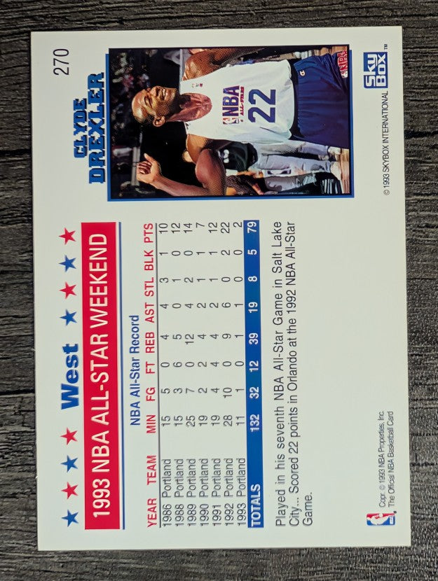 1993-94 Hoops #270 Clyde Drexler AS