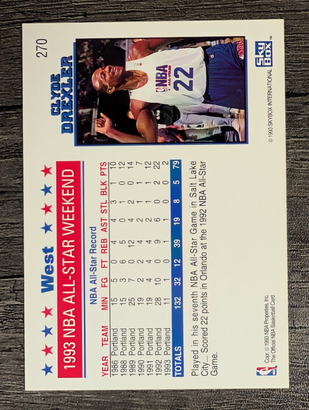 1993-94 Hoops #270 Clyde Drexler AS