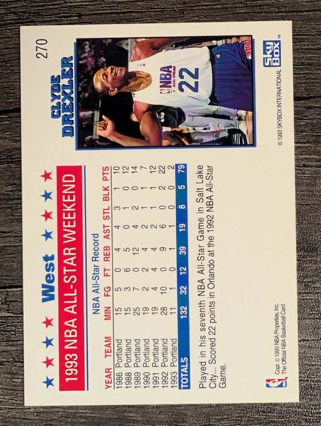 1993-94 Hoops #270 Clyde Drexler AS