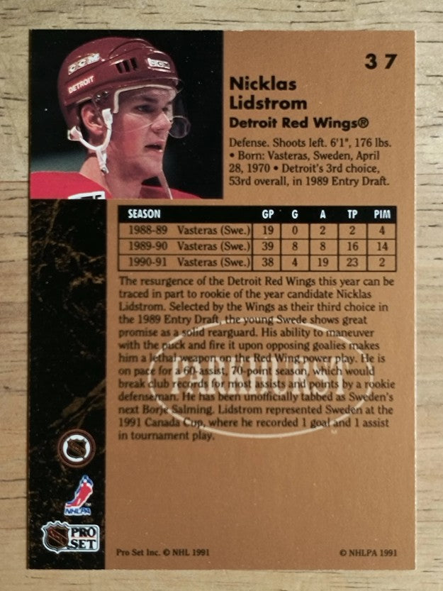1991-92 Parkhurst #37 Nicklas Lidstrom RC