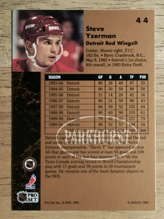 1991-92 Parkhurst #44 Steve Yzerman