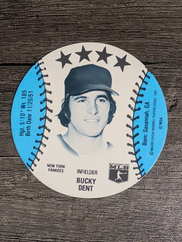 1981 MSA Mini Discs #11 Bucky Dent