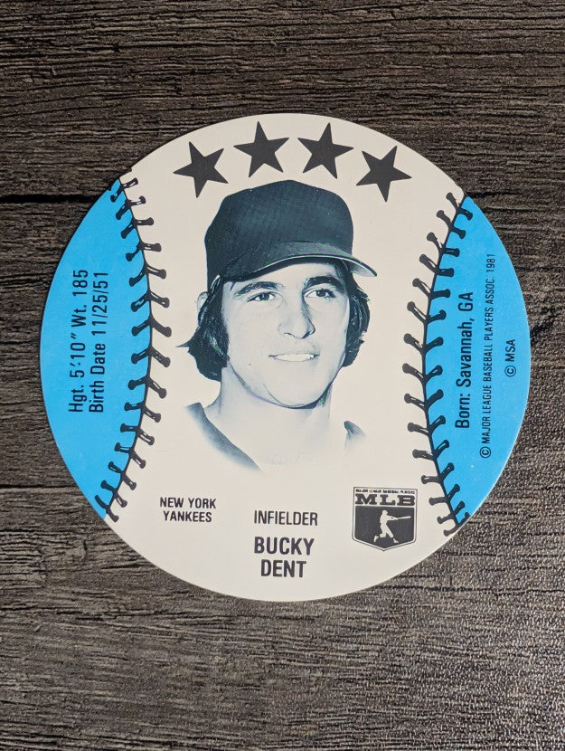 1981 MSA Mini Discs #11 Bucky Dent