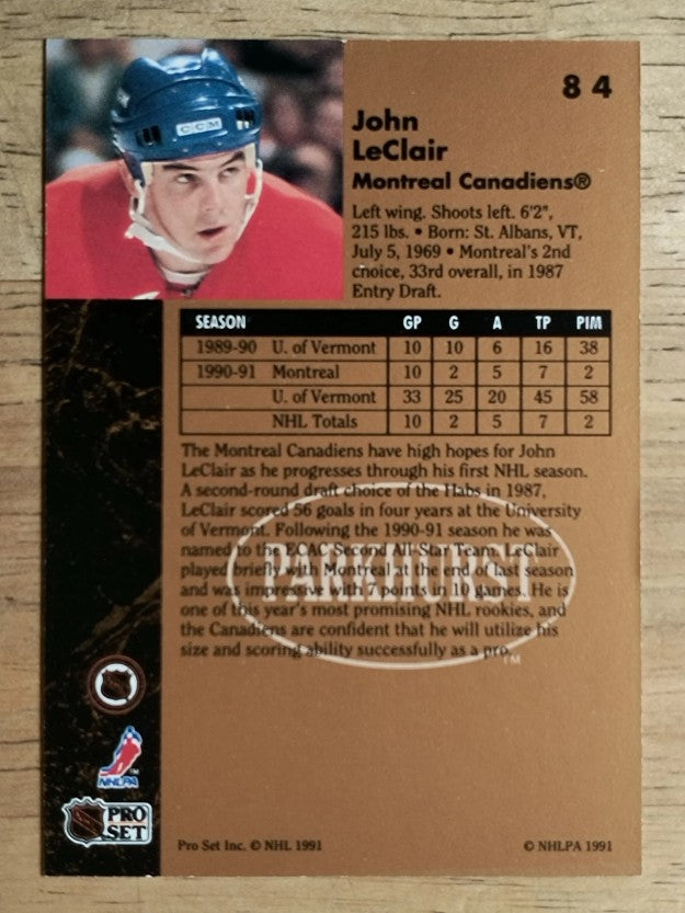 1991-92 Parkhurst #84 John LeClair RC