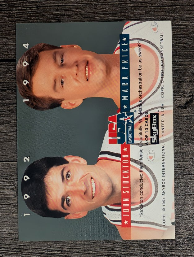 1993-94 SkyBox Premium USA Tip-Off #6 John Stockton/Mark Price (NM)