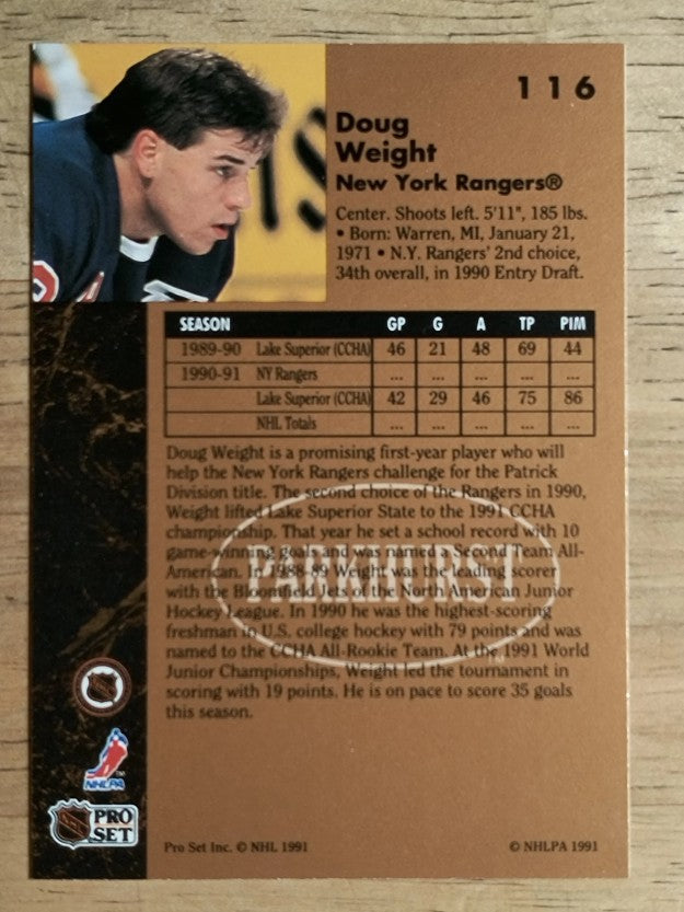 1991-92 Parkhurst #116 Doug Weight RC
