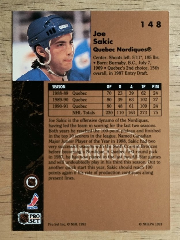 1991-92 Parkhurst #148 Joe Sakic