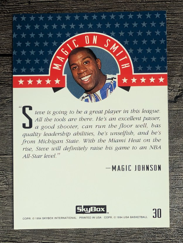 1994 SkyBox USA #30 Steve Smith/Magic On