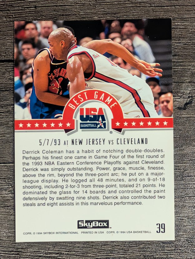 1994 SkyBox USA #39 Derrick Coleman/Best Game