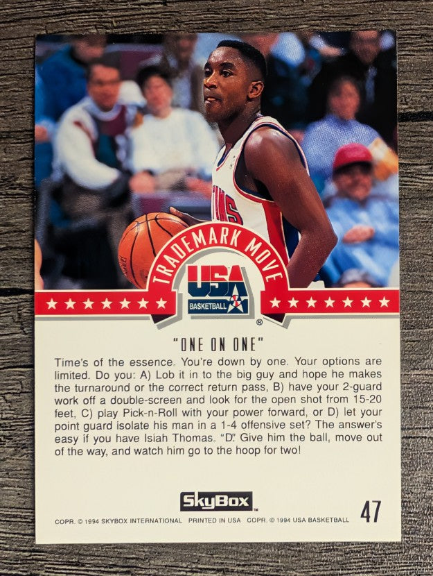 1994 SkyBox USA #47 Isiah Thomas/Trademark Move