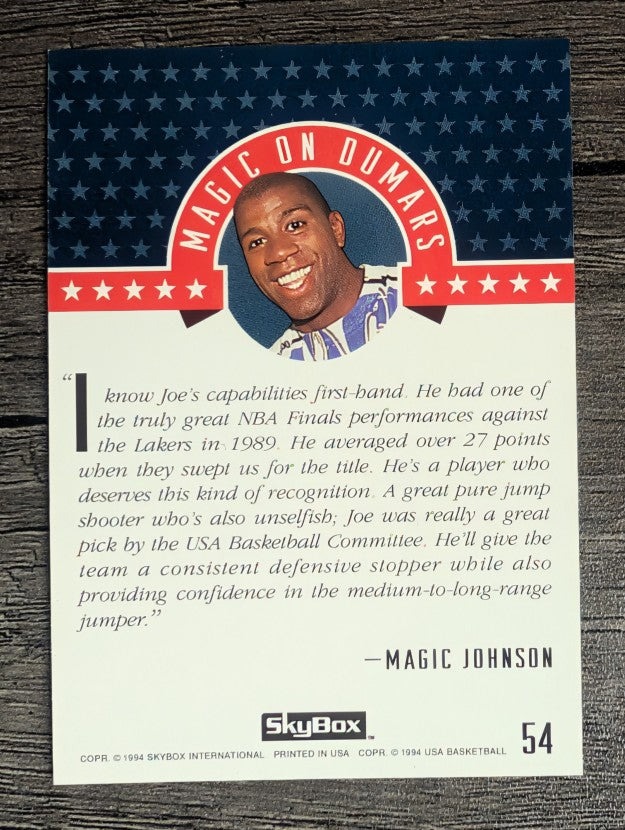 1994 SkyBox USA #54 Joe Dumars/Magic On