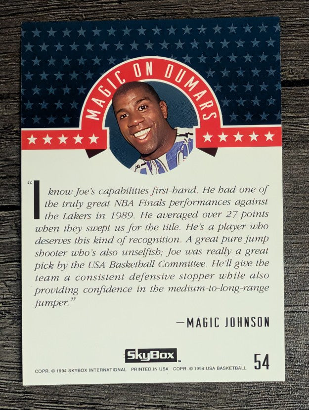 1994 SkyBox USA #54 Joe Dumars/Magic On