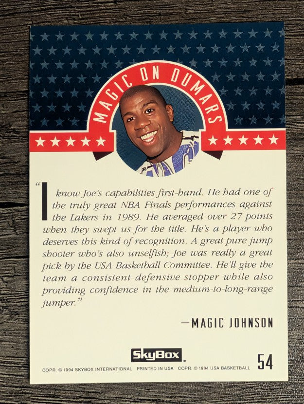 1994 SkyBox USA #54 Joe Dumars/Magic On