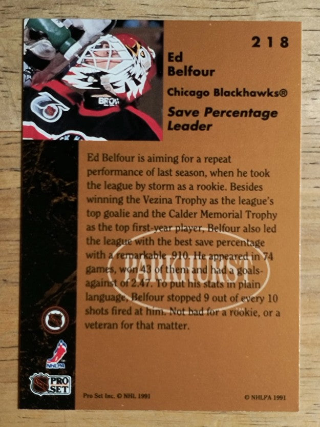 1991-92 Parkhurst #218 Ed Belfour LL
