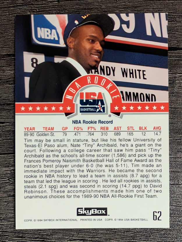 1994 SkyBox USA #62 Tim Hardaway/NBA Rookie