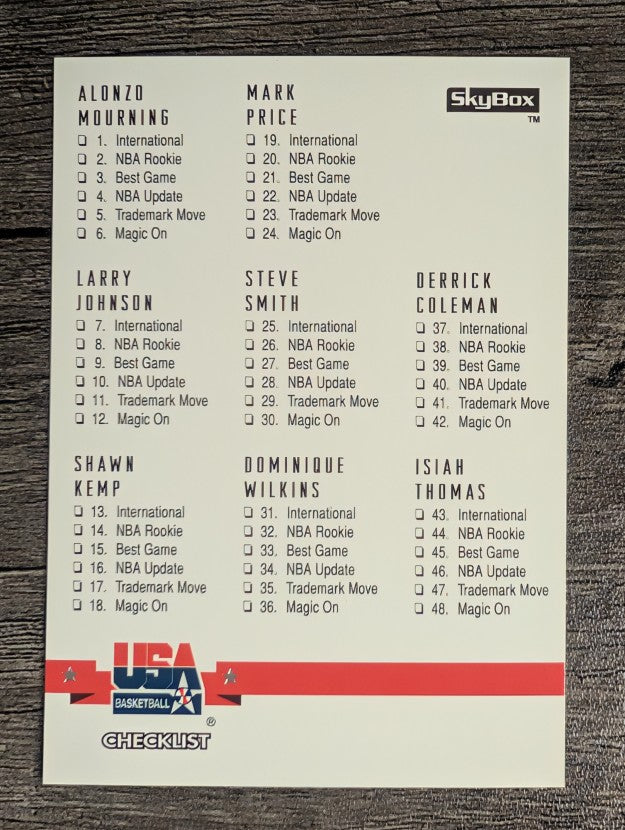 1994 SkyBox USA #89 Checklist