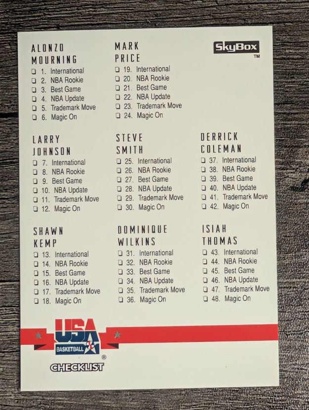 1994 SkyBox USA #89 Checklist