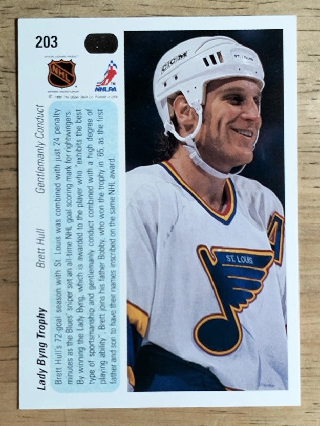 1990-91 Upper Deck #203 Lady Byng Trophy/Brett Hull