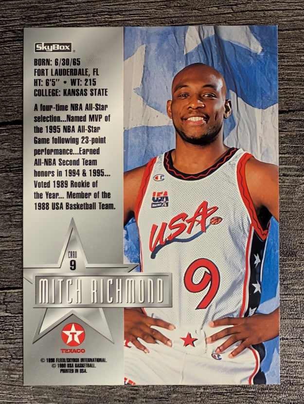 1996 SkyBox USA Texaco #9 Mitch Richmond