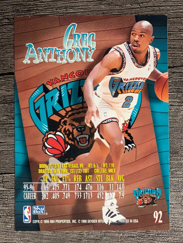 1996-97 Z-Force #92 Greg Anthony