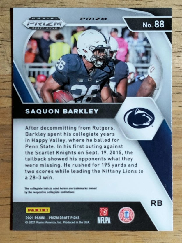 2021 Panini Prizm Draft Picks Prizms Orange Ice #88 Saquon Barkley