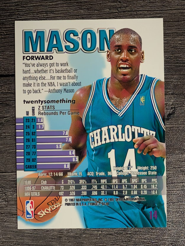 1997-98 Z-Force #14 Anthony Mason