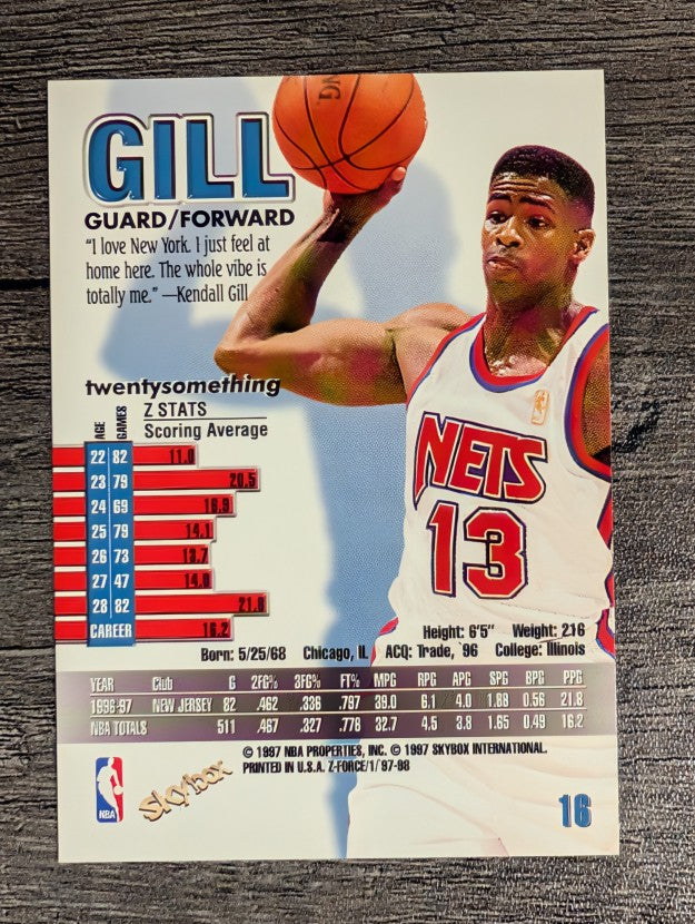 1997-98 Z-Force #16 Kendall Gill
