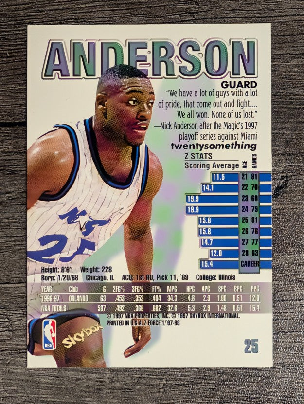 1997-98 Z-Force #25 Nick Anderson
