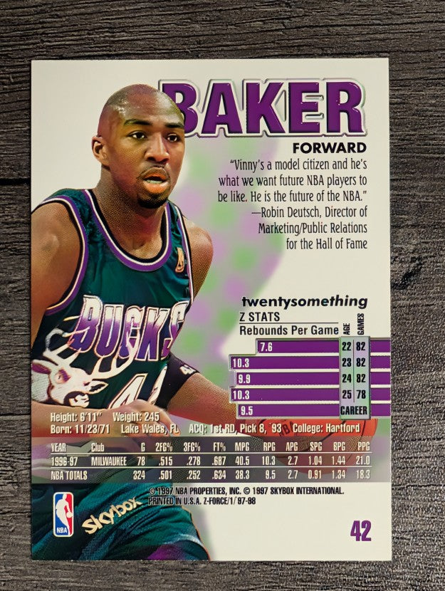 1997-98 Z-Force #42 Vin Baker