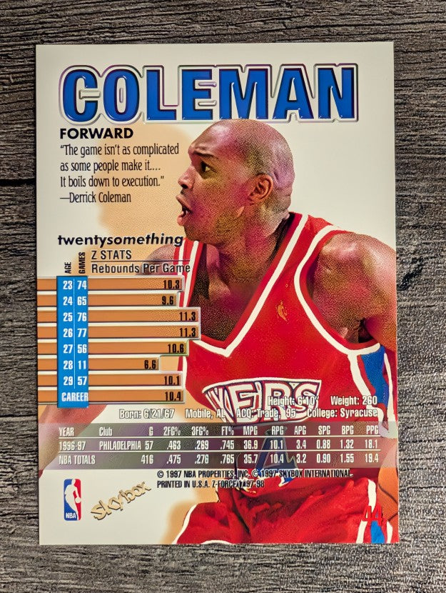 1997-98 Z-Force #44 Derrick Coleman