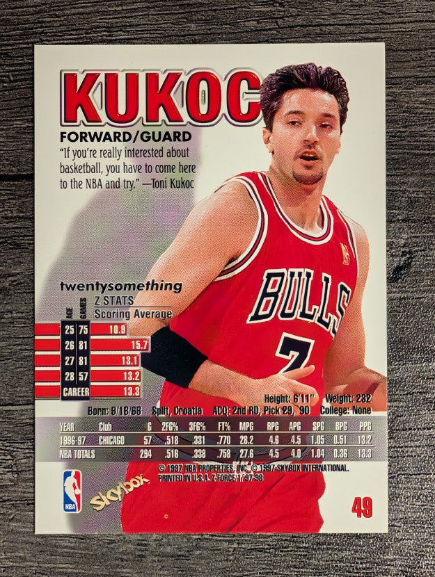 1997-98 Z-Force #49 Toni Kukoc