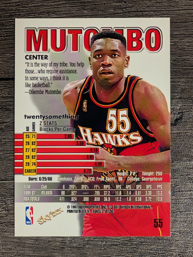 1997-98 Z-Force #55 Dikembe Mutombo